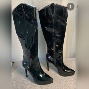 Thalia Sodi Trixi Boots 8.5 Black Patent NWT Platform High Heeled Boots